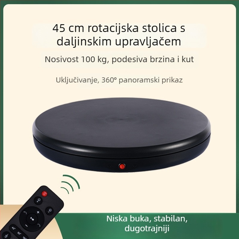 Fotografska rotirajuća ploča 4545A, tijelo ABS+PC, daljinsko upravljanje brzinom, nosivost 100 kg, masa 2,7 kg