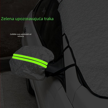 Univerzalni navlaka za vjetrobran automobila protiv snijega s aluminijskom folijom, PP pamukom i netkanom tkaninom, karirani uzorak, 450 g