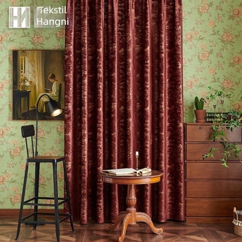 Baršunaste zavjese s brončanim otiskom i poluotamnjenjem 40-70% | Poliester