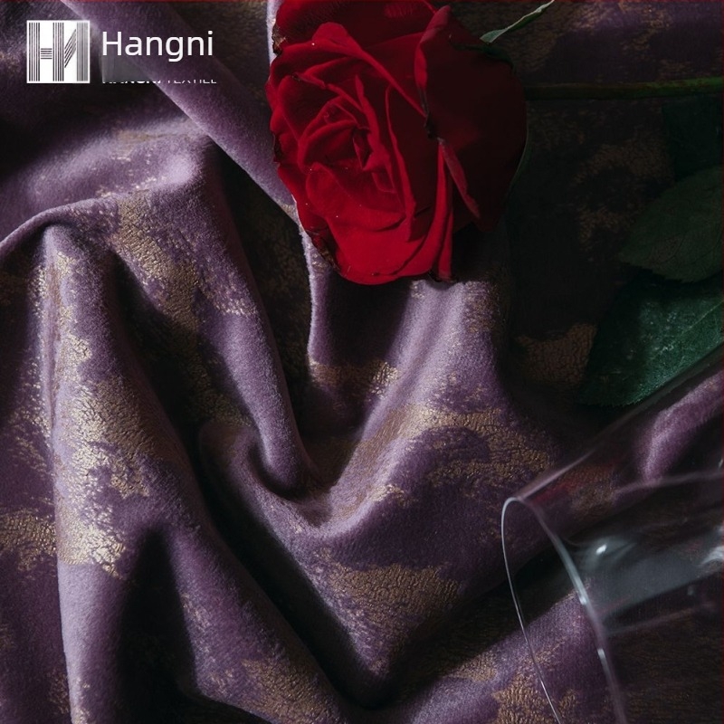 Baršunaste zavjese s brončanim otiskom i poluotamnjenjem 40-70% | Poliester