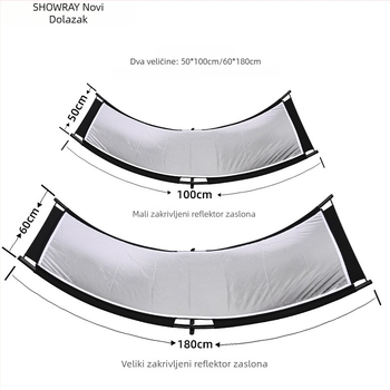 Fotografija U-oblikovani zakrivljeni reflektor zaslon, prenosni, marka SHOWRAY, prilagodba dostupna, ovlaštena privatna marka