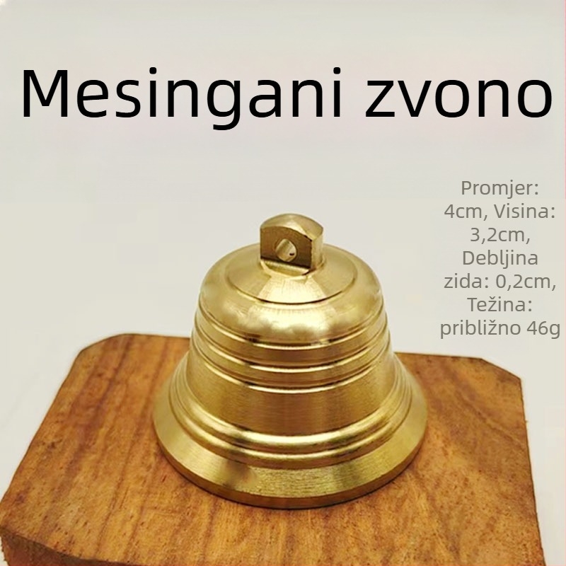 Bakreni zvončić za visi – kineskog stila metalni ukras, za ured/ hram/ hotel, pakirano u PP vrećicu
