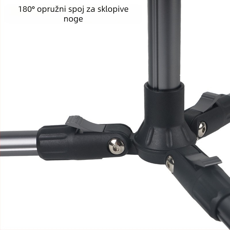 Stalak za rasvjetu za fotografiju, aluminijska legura, nosivost 5 kg, promjer cijevi 23/26 mm, 4 sekcije, težina 0,73 kg