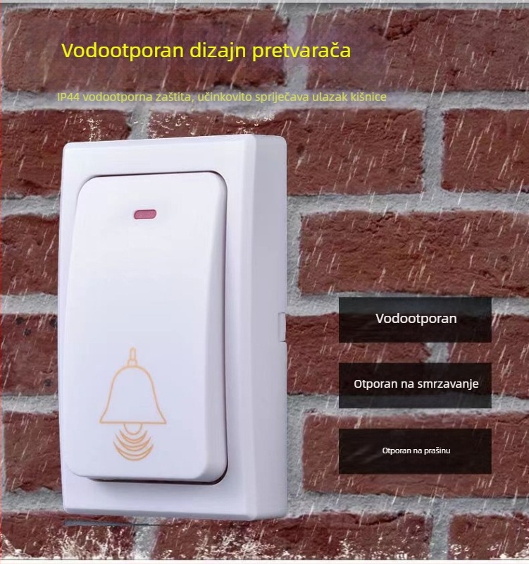 Bežični zvonac za vrata, bez baterija, dugi domet, 36 tonova zvona, model CMF968-W, AC 100–240V