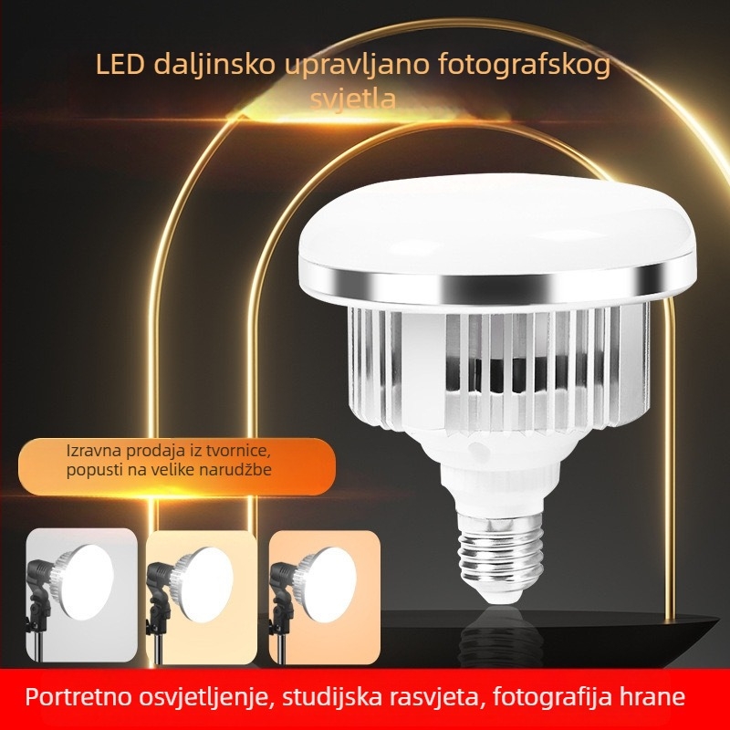 Digitalno osvjetljenje za fotografiju za live streaming, visokoučinkoviti LED 2835, promjenjiva jačina, 3000K-6500K, E27 nosač, pokrivenost 15-20 m²