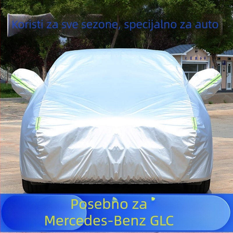 Pokrov za automobil Mercedes-Benz GLC, pamuk-baršun materijal, zaštita od sunca, vodootpornost, toplinska izolacija