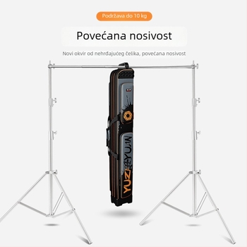Stalak za fotografsko pozadinu od nehrđajućeg čelika, nosivost 8 kg, 3-sekcijska teleskopska križni nosač, promjeri cijevi 35/30/25 mm, težina 7 kg