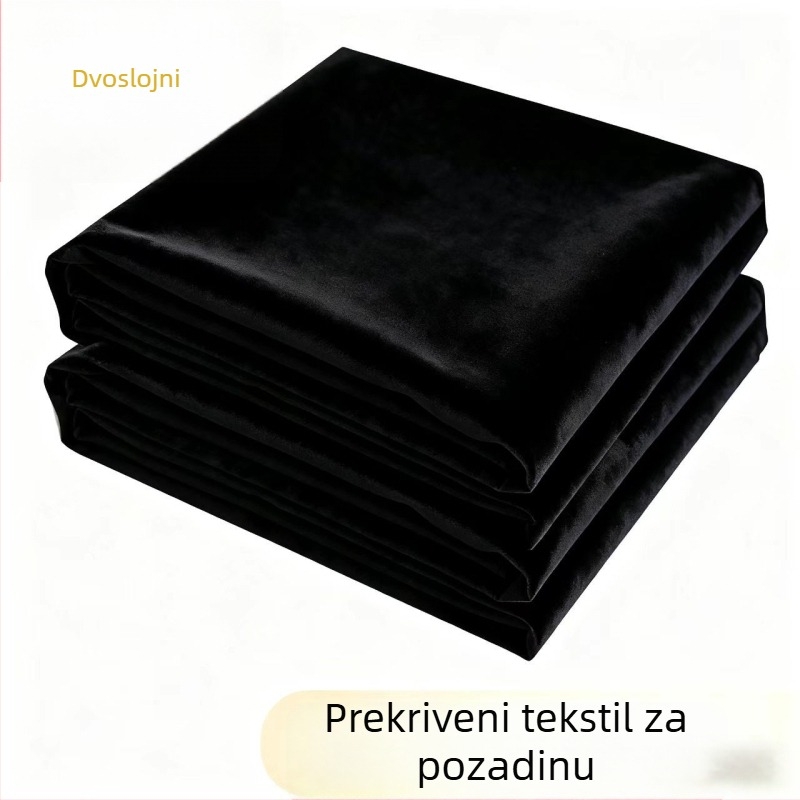 Sklopiva dvostruka pozadina od flaneli za fotografiju i livestream, debeli flok, apsorpcija svjetla