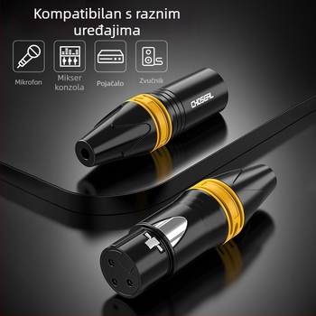 Choseal/Akihabara XLR muški i ženski utikač, trožilni, uravnoteženi mikrofon audio signal – kabelski dodatak