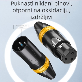 Choseal/Akihabara XLR muški i ženski utikač, trožilni, uravnoteženi mikrofon audio signal – kabelski dodatak