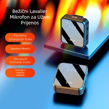 R8 Bežični lavalier mikrofon za prijenos uživo i snimanje videa, dječji mikrofon s promjenjivom usmjerenošću, ugrađena baterija ≤50 mAh, SNR ≥70 dB, trajanje baterije 1–3 h