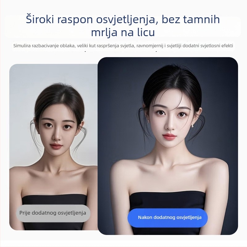 RGB svjetlo za ispunjavanje — Mini kvadratno svjetlo za mobilno livestreamanje, ugrađena baterija, model M83/M83RGB, USB 5V/1A, regulirana boja 2500K–9900K