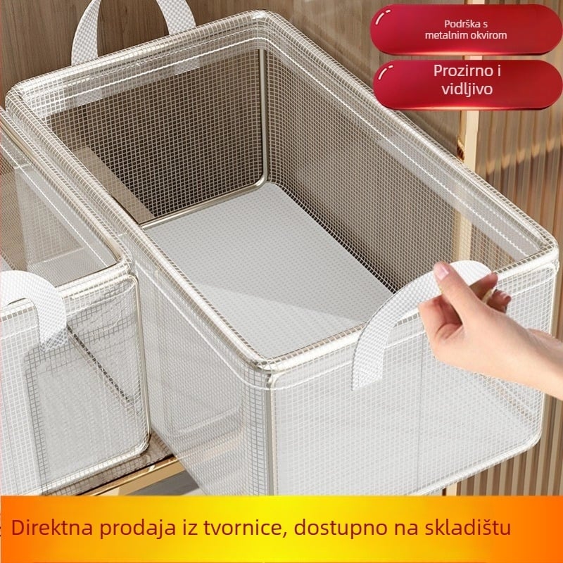 Kutija za pohranu donjeg rublja, sklopiva, PVC mreža, kapacitet 25–27 L, moderni minimalistički stil