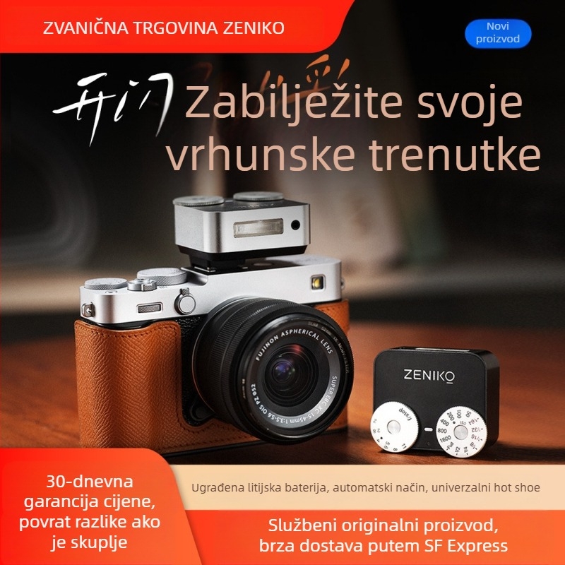 Bljeskalica za fotoaparat ZA12, dvostruki okretni regulator, retro dizajn, metalno kućište, za ID fotografije