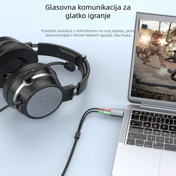 Type-C vanjska zvučna kartica s dva 3,5 mm izlaza za tablet, telefon, PC i notebook — audio sučelje s podrškom za slušalice i mikrofon za karaoke