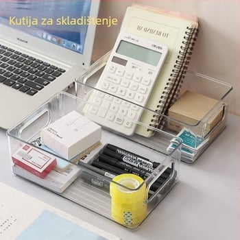 Kutija za ladicu – otvoreni plastični organizator, 2L, PET materijal (80–99% nov), japanski stil, za stolni prostor/studentski dom kozmetika i sitnice