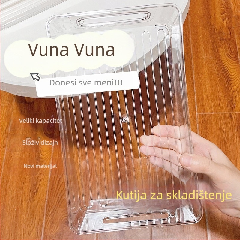 Kutija za ladicu – otvoreni plastični organizator, 2L, PET materijal (80–99% nov), japanski stil, za stolni prostor/studentski dom kozmetika i sitnice