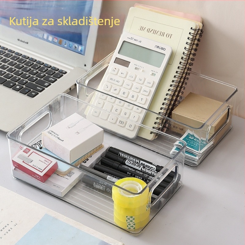 Kutija za ladicu – otvoreni plastični organizator, 2L, PET materijal (80–99% nov), japanski stil, za stolni prostor/studentski dom kozmetika i sitnice