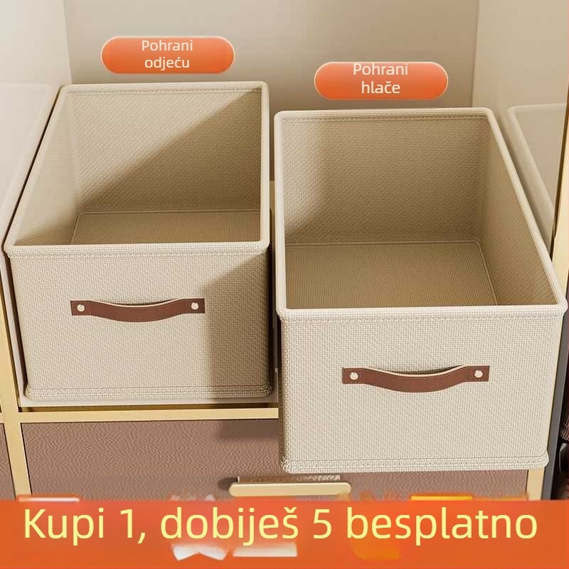 Kutija za odlaganje odjeće i hlača s pregradama, organizator ormara, Oxford tkanina, kapacitet 18 l, sklopiva, otporna na plijesan, prozračna