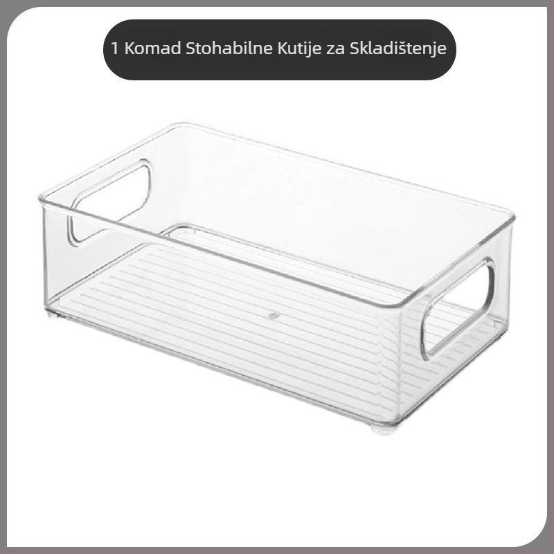Desktop skladišna kutija PET, prozirna, bez poklopca, za kozmetiku i sitnice