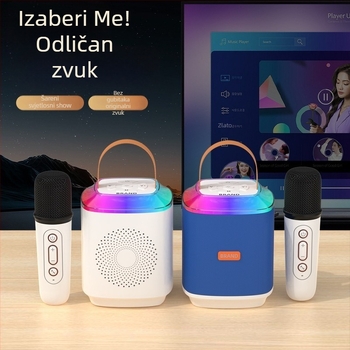 Dječji prijenosni karaoke zvučnik s integriranim mikrofonom, HF530, Bluetooth 5.3, 10W, ugrađena baterija 1200–2000 mAh, SNR ≥85 dB, frekvencijski raspon 100 Hz–20 kHz