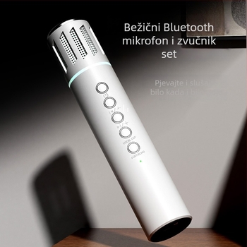 Bežični karaoke mikrofon s ugrađenim zvučnikom, Bluetooth 5.0, 6W, 1200–2000 mAh, 100 Hz–20 kHz