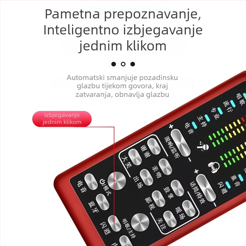 S16 Karta zvuka za livestream s posvećenim mikrofonom (Bluetooth 5.0; 60 Hz–15 kHz; SNR ≥75 dB; Ugrađena baterija)
