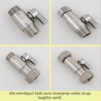 Taoguo 304 nehrđajući čelik kuglični ventil, navojni spoj, unutarnji promjer 1,5 mm, za kupaonicu i bojler, običan tlak