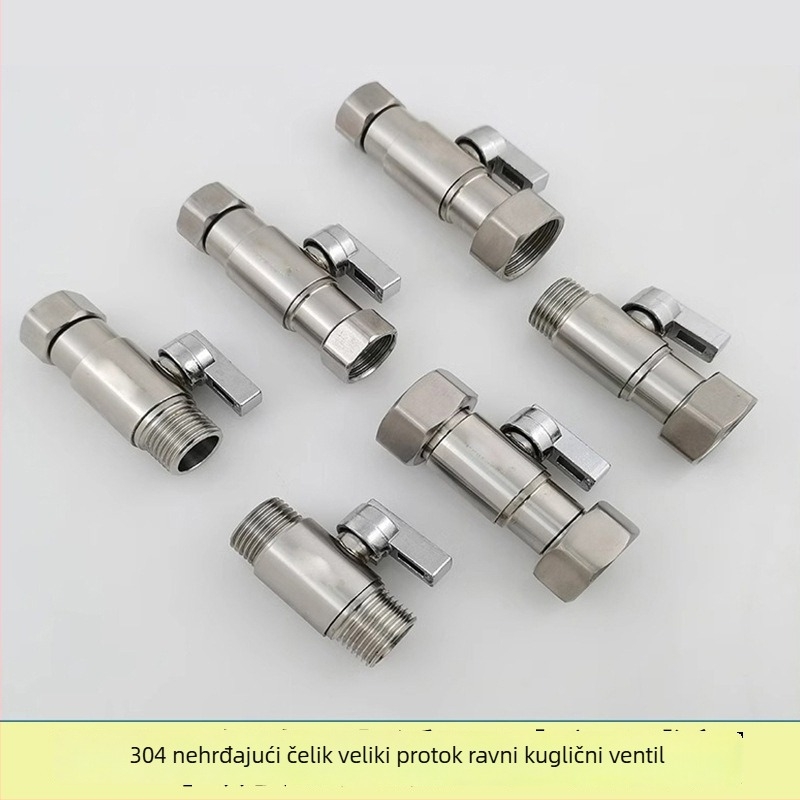 Taoguo 304 nehrđajući čelik kuglični ventil, navojni spoj, unutarnji promjer 1,5 mm, za kupaonicu i bojler, običan tlak
