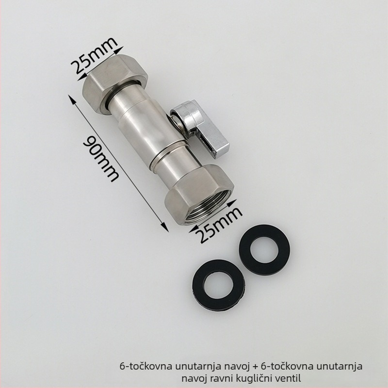 Taoguo 304 nehrđajući čelik kuglični ventil, navojni spoj, unutarnji promjer 1,5 mm, za kupaonicu i bojler, običan tlak