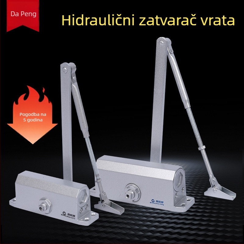 Zatvarač vrata od aluminijske legure, automatska hidraulika, tih buffer, za protupožarna vrata, moderan stil