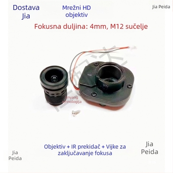 Industrijski objektiv za kamere, žarišna duljina 4 mm, infracrveno StarLight, M12 sučelje