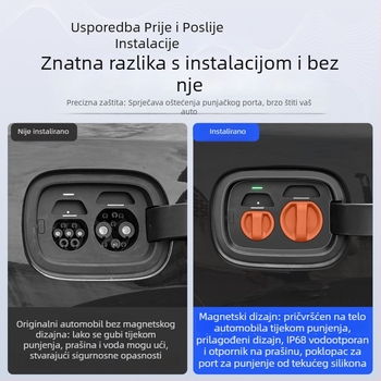 Zaštitni poklop priključka za punjenje električnih vozila — silikon, magnetsko zatvaranje, otporan na prašinu i vodu