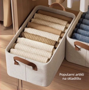 Kutija za skladištenje odjeće, sklopiva i slagiva, otporna na prašinu i vlagu, kapacitet 26L, Tianshan pamuk i lan