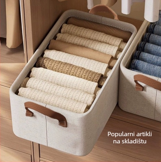 Kutija za skladištenje odjeće, sklopiva i slagiva, otporna na prašinu i vlagu, kapacitet 26L, Tianshan pamuk i lan