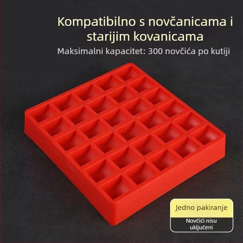 Kutija za novčiće s 4 pretinca, bez poklopca, PP materijal, posloživa