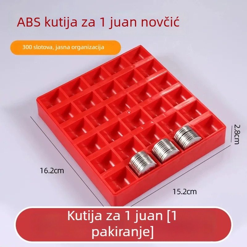 Kutija za novčiće s 4 pretinca, bez poklopca, PP materijal, posloživa