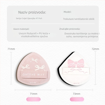 OTW puder puff, hidrofilni poliuretan, kapljastog oblika, šifra proizvoda T0357/T0359, 1 paket