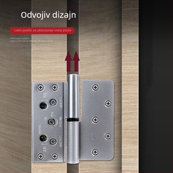 Trodimenzionalna šarka od cinkove legure, model LLS-SSH3831S-14L, materijal: cinkova legura, završna obrada: brušenje i zlatna, marka: Roness