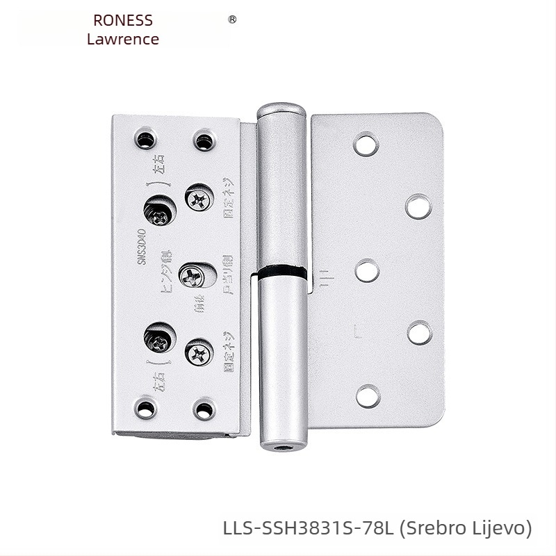 Trodimenzionalna šarka od cinkove legure, model LLS-SSH3831S-14L, materijal: cinkova legura, završna obrada: brušenje i zlatna, marka: Roness