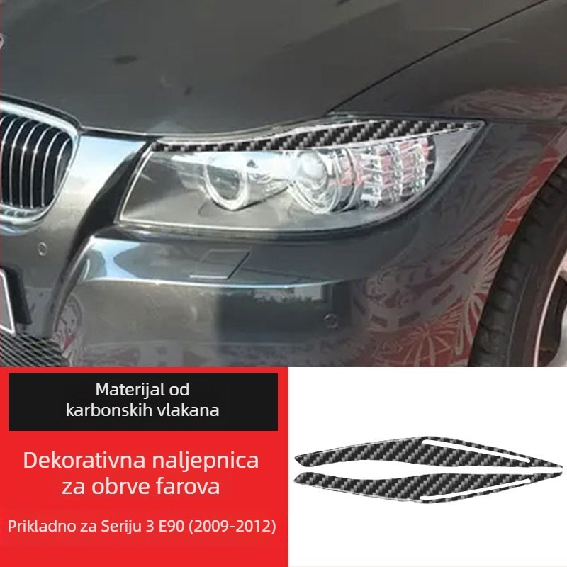 BMW unutarnja karbonska vlakna dekorativna naljepnica za svjetla – obrve i kapci, prilagodljivo