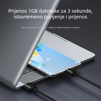 Kabel USB-C na Micro USB, USB 3.2 Gen, 10Gbps, 60W brzo punjenje, aluminijska legura, najlonska opletena