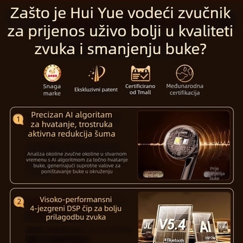 Bežični zvučna kartica i slušalice all-in-one za live streaming – model O10, dizajn za nošenje oko vrata, mikrofon za uživo prijenos, izmjenjiva baterija 300–500 mAh, trajanje 3–6 h