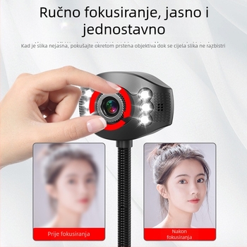 Web kamera za prijenosno/stolno računalo, 1280x960 @60FPS, USB 2.0, ručno fokusiranje, bez ugrađenog mikrofona