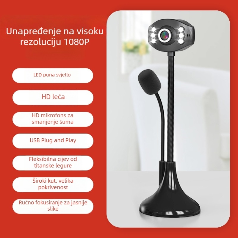 Web kamera za prijenosno/stolno računalo, 1280x960 @60FPS, USB 2.0, ručno fokusiranje, bez ugrađenog mikrofona