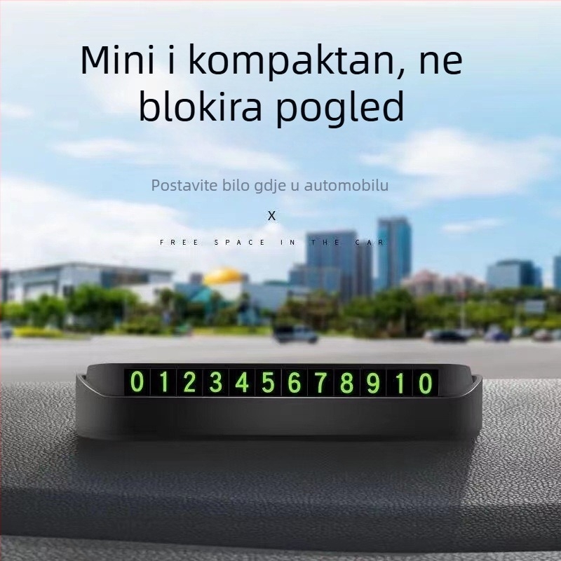Plastični dekorativni element unutrašnjosti automobila – ukras za registarsku tablicu, model 5528, mogućnost prilagodbe uz logotip