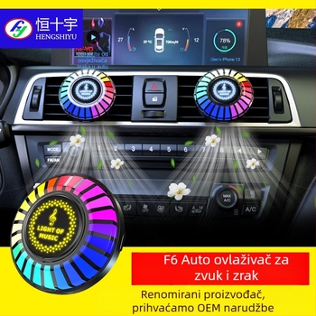 Automobilski difuzor aromaterapije s RGB ambijentalnim osvjetljenjem, glasovno upravljanje u ritmu, klips za ventilaciju, miris oceana