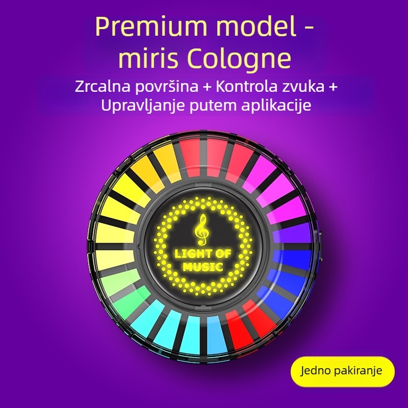 Automobilski difuzor aromaterapije s RGB ambijentalnim osvjetljenjem, glasovno upravljanje u ritmu, klips za ventilaciju, miris oceana