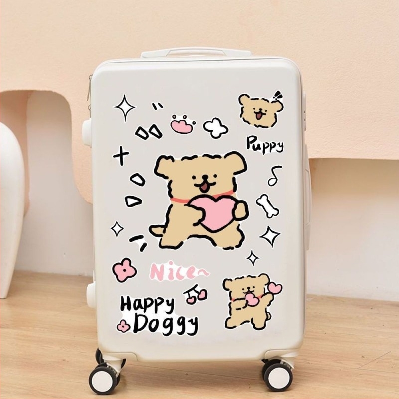 Naljepnica za prtljagu s crtanim štenetom, debeli kontur, vodootporna – za kufere i zidove | Marka Unique