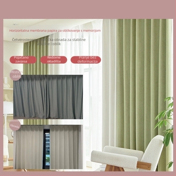 Zatemnjivački zavjese platno, chenille s uzorkom herringbone, 100% poliester, jacquard i flocking, prilagodljivo